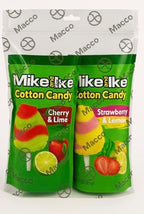 Mike and Ike Cotton Candy, Cherry Lime and Strawberry Lemon, Swirl Sugar Floss, Birthday Party Favor Supplies, 6 Oz Total - Pack of 2