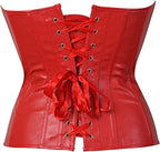 HNGHOU Corsets for Women Faux Leather Corset Top Steampunk Corsets Zipper Bustier Pirate Costume