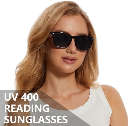 3 Pack Reader Sunglasses For Women Classic Retro Reading Sunglasses UV400 With Metal Hinge +1.5