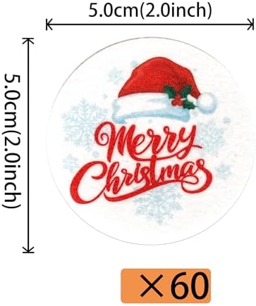 60 PCS Edible Merry Christmas Cupcake Toppers Holly Leaves Berries Santa Claus Hat Cupcake Picks Edible Christmas Cupcake Decorations for Xmas Theme New Year Holiday Party Cake Decorations Supplies
