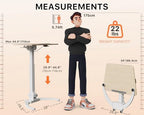 JOY worker Foldable Mobile Standing Desk, Pneumatic Height Adjustable Sit Stand Desk, 90° Tiltable Rolling Laptop Desk, Portable Cart with Wheels Non-Slip Mat for Home Office, Holds Up to 22lbs