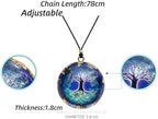 Tree of Life Orgone Pendant Lapis Lazuli Chakra Gemstone Reiki Healing Crystals Chakra Orgonite Pendant Necklace for Good Luck Yoga Meditation Jewelry- Adjustable Rope