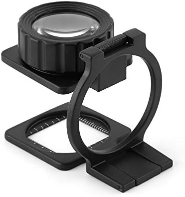 TANIQIACA 15X Portable Foldable Magnifier Stand with Measuring Scale, Metal Shell Frame