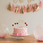 Happy Anniversary Cake Topper Happy Anniversary Cake Decorations for Party Decorations (two gold heart)