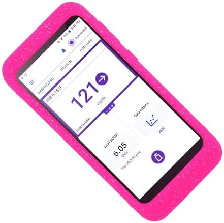 Mix Silicone Case for Omnipod 5 Receiver (Continuous Glucose Monitoring) (Glitter Hpink)