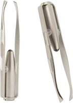 Comimark 2 PCS Eyebrow Tweezers Stainless Steel With LED Light Anti-static Eyelash Eyebrow Clamps Hair Removal Tweezers Profession Makeup Tools