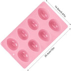 2Pcs 8-Cavity Silicone Easter Egg Molds, Egg Shaped Cake Pop Mold, Baking Supplies for Making Chocolate Jello Candy (Pink)