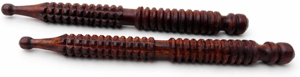 Luvottica Wooden Acupressure Pen for Hand & Finger Massage, Acupuncture Therapy Tool for Pain Relief, Stress Relief, Improves Blood Circulation | Natural Wood Hand Roller (Set of 2)