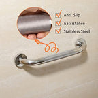 Shower Grab Bar, 2 Pack 12 Inch Bathroom Grab Bar, 304 Stainless Steel 1.25" Diameter Anti-Slip Handicap Grab Bar Support Shower Rail Senior Handrail Shower Safety Bar Handle