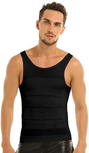 iiniim Men's Slimming Body Shaper Vest Compression Shirt Gym Workout Tank Top Sleeveless Abdomen Shapewear