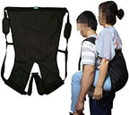 Double Layer Patient Lift Sling Carrier One-Person Transferring Belt for Carrying Up and Down Stairs to Bed,Wheelchair,Chair,Car,Vehicle for Elderly,Handicapped,Disabled,Bedridden (Black, Large)