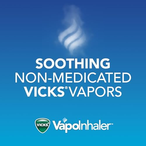 Vicks VapoInhaler, On-the-Go Portable Nasal Inhaler, Non-Medicated, With Refreshing Vicks Vapors, Menthol Scent , 2 Scented Sticks