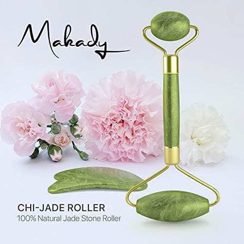 Natural Jade Roller– Gua Sha – Lymphatic Drainage Tool for Face, Neck, Body - Anti Aging Treatment – Reduces Wrinkles and Fine Lines