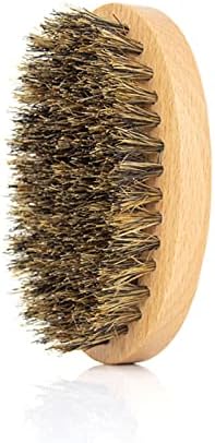 For Facial Hair Boar Bristle Beard Brush Oval Wood Handle Beard & Mustache Brush Massage Comb Men Beard Grooming Tool