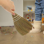 Healifty 2pcs Ergonomic Hand Broom – Natural Straw Desktop Duster for Home & Kitchen, Compact Sweeping Brush