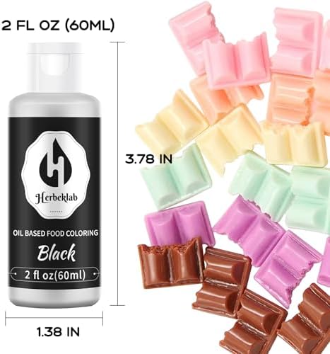 Black Oil Based Food Coloring – 2 fl oz Professional Grade Concentrated Oil Food Dye for Melting Chocolate, Candy Melts, Cake Pops, Strawberries & Baking