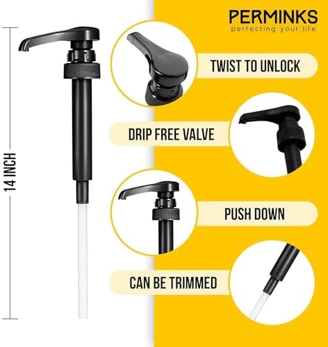 Syrup Pumps Compatible with Torani and Davinci Bottles (25.4 oz-750ml) (Set of 6, Black)