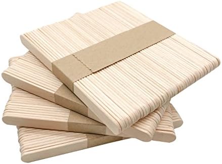 KTOJOY 200 Pcs Craft Sticks Ice Cream Sticks Natural Wood Popsicle Craft Sticks 4.5 inch Length Treat Sticks Ice Pop Sticks for DIY Crafts