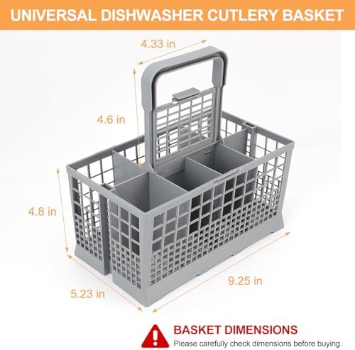 Tbest Universal ABS Dishwasher Basket for Silverware - Fits for /for /for GE/for Heavy-Duty Utensil Holder for Cutlery, Replacement for Dishwasher Rack (9.5 X 5.4 X 4.8 Inch)