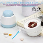 4 in 1 Pill Cutter Crusher Fine Powder with Storage, 1/4 1/2 Pill Cutter Splitter for Cutting Small and Large Pills, Ideal for Cutting Tablets, Vitamins