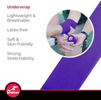 Cramer Tape Underwrap, Bulk Case of 48, Purple Rolls, Non-Latex Pre Wrap to Protect Skin from Irritation and Discomfort Caused by Athletic Tape for Taping, Secure Pads and Ice Packs, 2.75" x 30 Yards