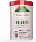 Country Farms Organic Super Greens Berry Flavor, 50 Organic Super Foods, Packed with Fiber, USDA Organic Drink Mix, Fruits, Vegetables, Mushrooms & Probiotics, Supports Energy, 5g Fiber