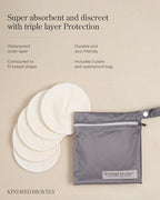 Kindred Bravely Organic Reusable Nursing Pads, Washable, for Breastfeeding & Leaking with Carry Bag, 10 Pack 4.5" D (Twilight Regular)