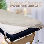 LONDON LINENS Extra Thick 3 Piece Set Massage Table Sheets Set - 100% Natural Cotton Flannel - Includes Massage Table Cover, Massage Fitted Sheet, and Massage Face Rest Cover (Natural)