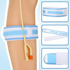Tondiamo 4 Pcs Catheter Holder Urine Drainage Bag Leg Band Band Straps Anti Slip Urinary Catheter Bag Leg Holder Elastic Foley Stabilization Device for Men Women, 2 x 23.6 Inch(Blue)