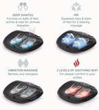 Homedics Shiatsu Foot Massager with Heat, Air Compression & Vibration, 3 Intensity Levels, Toe-Touch Controls, Removable Washable Inserts