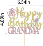 Happy Birthday Grandma Cake Topper, Grandma Birthday Decorations,Mother’s Day Cake Decorations/Best Grandma Ever Party Decorations (grandmother-3)