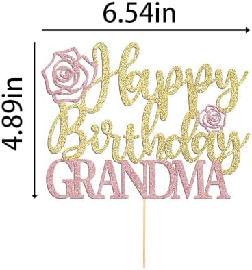 Happy Birthday Grandma Cake Topper, Grandma Birthday Decorations,Mother’s Day Cake Decorations/Best Grandma Ever Party Decorations (grandmother-3)