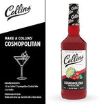 Collins Cosmopolitan Mix, Made With Real Cranberry Juice, Lime Juice, with Natural Flavors, Cosmo Cocktail Mixer, Bartender Mixer, Drinking Gifts, Home Cocktail bar, 32 fl oz