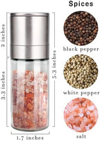 Gulex® Salt Grinder Pepper Mill, Refillable, Adjustable Coarseness Black Pepper Grinder, Stainless Steel Sea Salt Shaker with Ceramic Rotor(Seasoning not included)