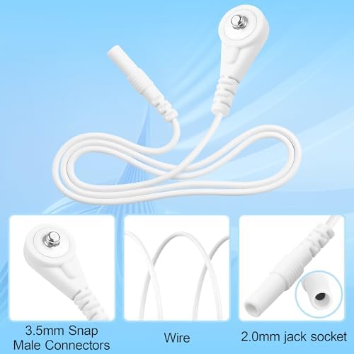 TENS Electrode Lead 3.5mm Male Connector to 2.0mm Pin Socket Electrode Lead Can Extend and Expand The TENS Device Connection Line, Easy to Use (3.5mm Male Connector)