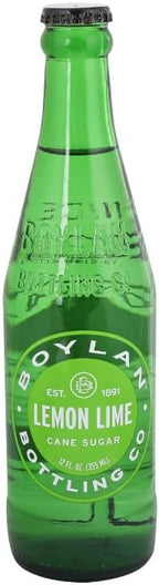 Boylan Bottling Craft Cane Sugar Soda - Lemon Lime 12oz Glass Bottle (12 Pack, Lemon Lime)