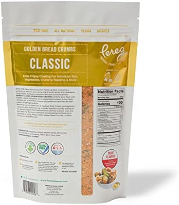Pereg Bread Crumbs Classic (12 Oz) – Crispy Breadcrumbs for Coating & Stuffing - Coat Burger, Schnitzel, Vegetables, Meatballs - Kosher Certified - Resealable Packaging