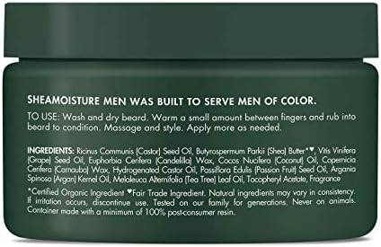 SHEA MOISTURE Mens Beard Balm, All Natural ingredients, Made With Maracuja Infused Shea Butter, Shape-Smooth & Define, 4 Ounce (M-BB-2949)