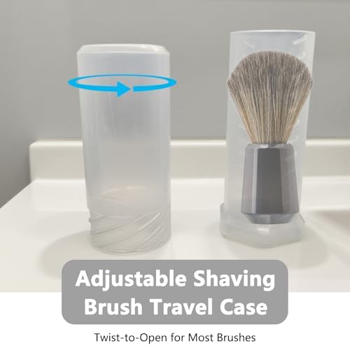 Shaving Brush Holder Travel Case Adjustable Stand for Shave Brush and Safety Razor Compact Shaving Kit Organizer for Men Portable Hair Grooming Brush Case for Bathroom or On-the-Go Use