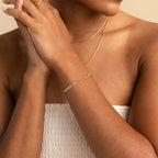 Quietsun Gifts for Her Women Mom Teen Girls Gift Teenage Gold Bracelets Waterproof Trendy Jewelry Bangles Best Friend Bracelet Stack Pulseras Para Mujer Christmas Stocking Stuffers Valentines Day