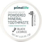 Primal Life Organics - Dirty Mouth Toothpowder, Tooth Cleaning Powder, Flavored Essential Oils with Natural Kaolin & Bentonite Clay, Good for 60+ Brushings, Organic, Vegan (Black Licorice, 0.25 oz)