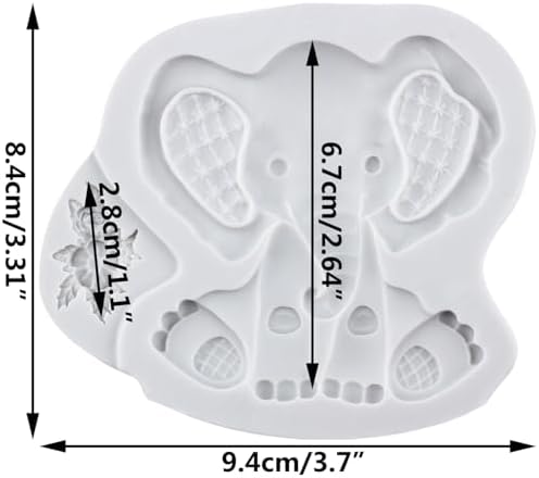 Lingzhi Elephant Fondant Silicone Molds for Cake Decoration Cupcake Topper Chocolate Candy Sugar Craft Gum Paste Polymer Clay
