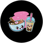 Ramen Bubble Tea Boba Japanese Noodles K-Pop Fun Anime Gift PopSockets PopGrip: Swappable Grip for Phones & Tablets PopSockets Standard PopGrip