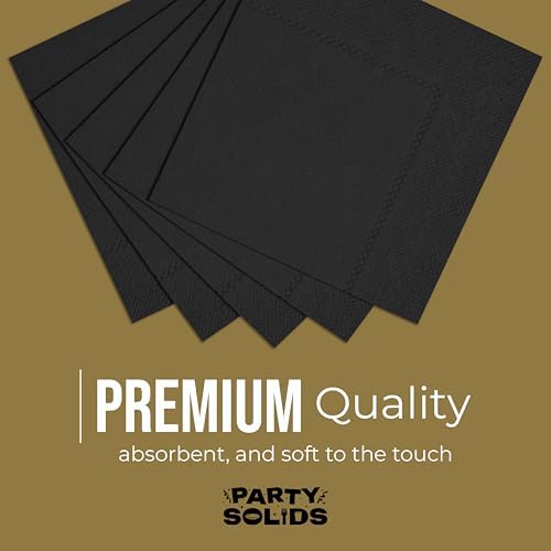 Party Solids Black Dinner Napkins Disposable Everyday 50 Pcs 2 Ply Black Napkins Disposable Paper Everyday For Parties & Party Supplies