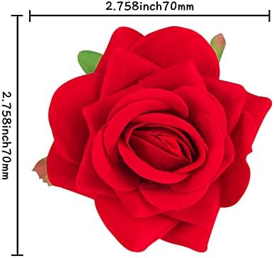 Gyufise 15Pcs Flower Cake Toppers Artificial Rose Cake Decorations Happy Birthday Artificial Red Rose Flowers Cake Toppers for Girls Party Wedding Baby Shower Supplies