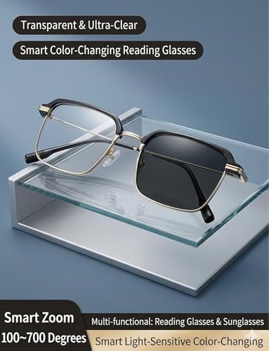 High-Definition Eye Protection Blue Light Filter Intelligent Zoom Progressive Lenses Reading Glasses for Men Women