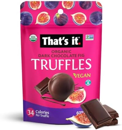 That's it Organic Dark Chocolate & Fig Truffles. 100% Plant-Based, Vegan, Gluten-Free, All Natural (3 Pack)