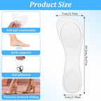 2 Pairs Inserts for High Heels, 3/4 Gel Cushion Insoles for Women, Non-Slip Adhesive Shoe Pads, Comfortable Invisible Insoles for Sandals Flats Boots Pumps, Comfortable Arch Support (Clear)