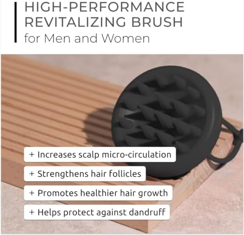 DS Labs Revitalizing Scalp Brush - Silicone Shampoo Massager for a Cleaner, Fresher, Feeling Scalp, Lifts Build Up & Boosts Lather, Ergonomic, Water Resistant, for All Hair Types