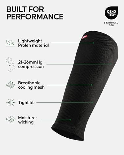 DANISH ENDURANCE Calf Compression Sleeve, 21-26 mmHG, Legs & Shin Supports for Men and Women, 1 or 3 Pack